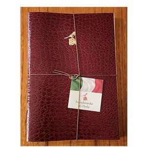 NWT! Set 3 BIEFFE Italy Lined Handmade Notebooks RED Journal 5.5X 8" NEW COVER